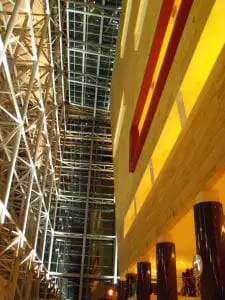 The vertical expanses of the inner lobby