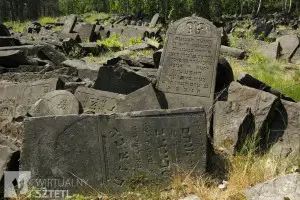 A pile of headstones at the Bródno cemetery