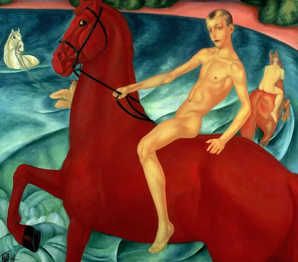 Kuzma Petrov-Vodkin – Bathing the Red Horse 1912
