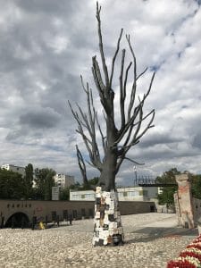 The bronzed Monument Tree of Pawiak Prison.
