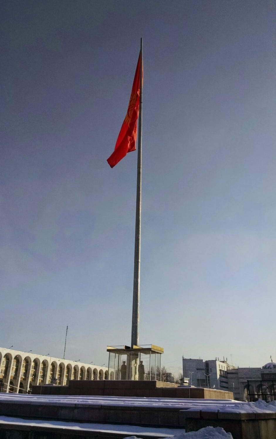 Kyrgyz Flag Flying above Ala-Too Square