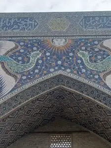 Central Asian Art Tilework on a madrassa in historic Samarkand