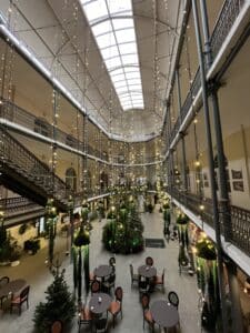 Inside the building where the museum is located.