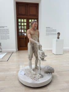 Georgian Sculptures of David and Goliath at the Georgian National Gallery.