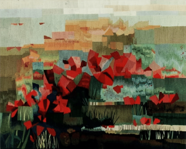 Maia Tsinamdzgurishvili, The Poppies, Silk tapestry.