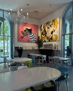 The very hip cafe at the museum.