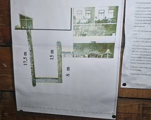 A cross section showing how access to the press worked.