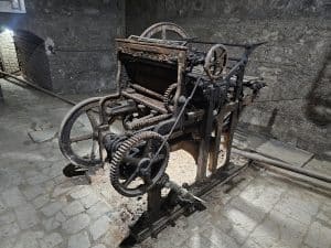 The printing press in the underground space.